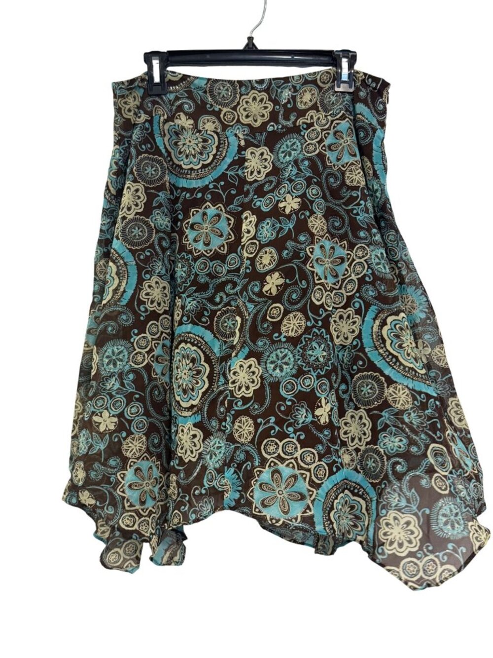Intriguing Threads skirt size 14 Womens Brown & Blue Floral